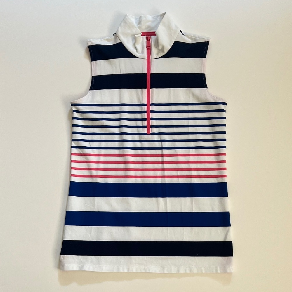 Ralph Lauren RLX Tailored Fit Golf Polo - Sleeveless, striped, XS